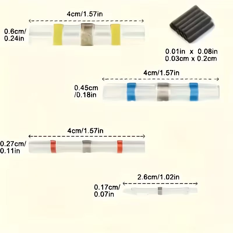 300pcs Boxed Welding Sealed Heat Shrink Butt Connectors